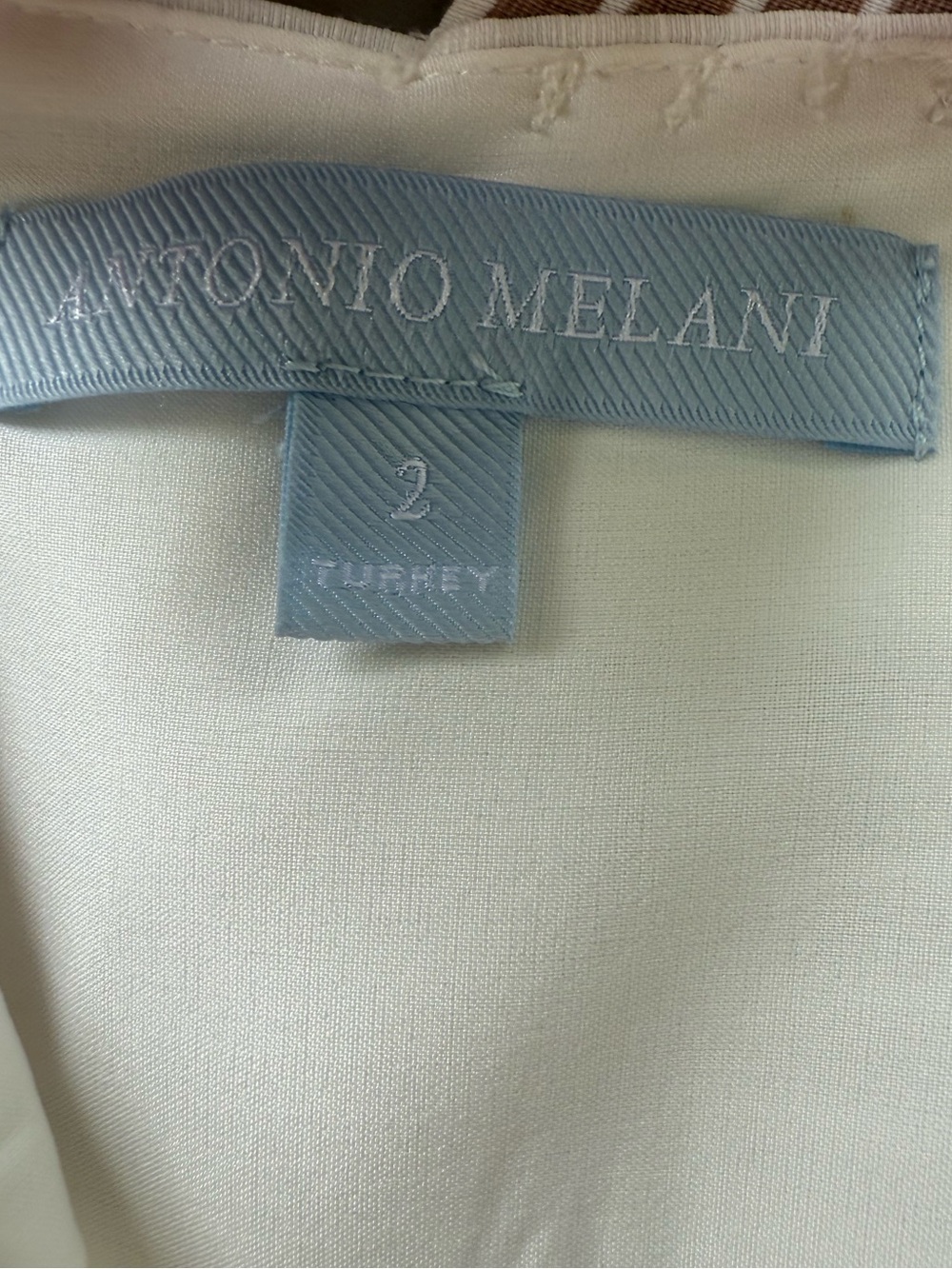 ANTONIO MELANI Cream and Tan Striped Maxi Sundress - Picture 10 of 14